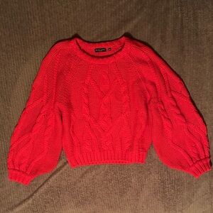 Brave Soul Bright Red Cable Knit Sweater